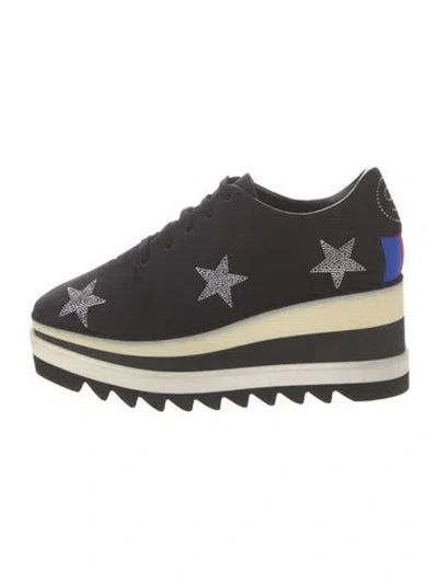 Pre-owned Stella Mccartney Vegan Suede Crystal Embellishments Wedge Sneakers In Multi