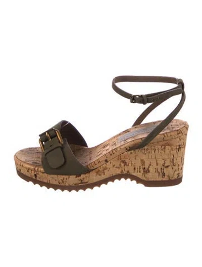 Pre-owned Stella Mccartney Vegan Suede Printed Pumps In Brown