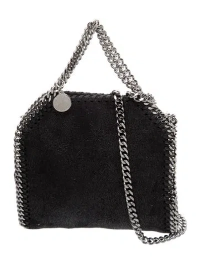 Pre-owned Stella Mccartney Vegan Suede Shoulder Bag In Black
