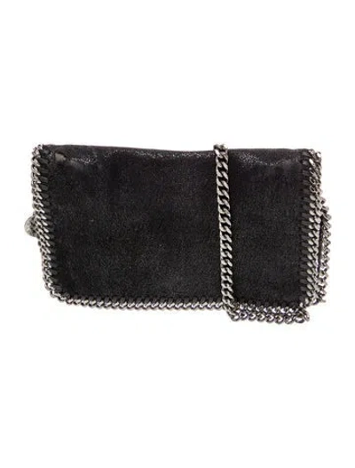 Pre-owned Stella Mccartney Vegan Suede Shoulder Bag In Black