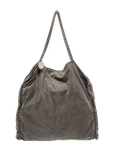 Pre-owned Stella Mccartney Vegan Suede Shoulder Bag In Gray