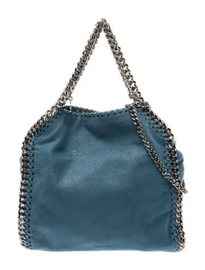 Pre-owned Stella Mccartney Vegan Suede Top Handle Bag In Blue