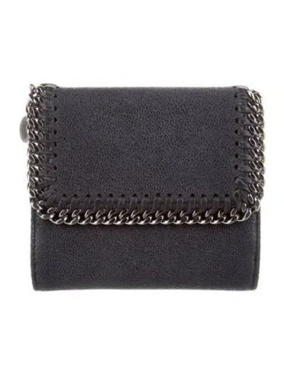 Pre-owned Stella Mccartney Vegan Suede Wallet In Black