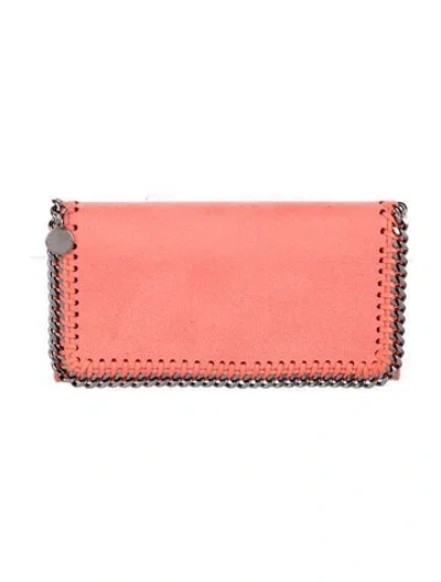 Pre-owned Stella Mccartney Vegan Suede Wallet In Orange