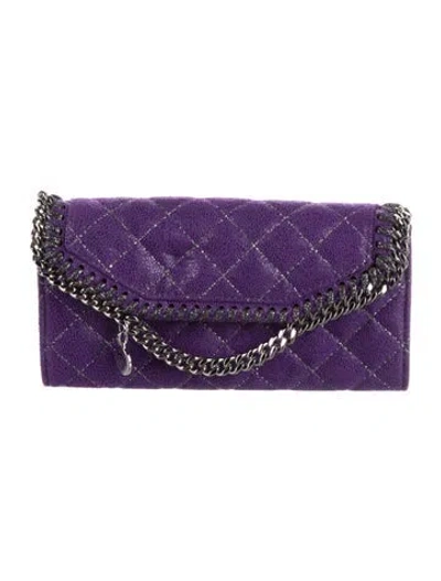 Pre-owned Stella Mccartney Vegan Suede Wristlet In Purple