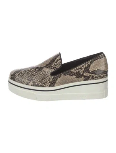 Pre-owned Stella Mccartney Vegetarian Leather Animal Print Loafers In Multi