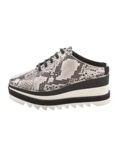Pre-owned Stella Mccartney Vegetarian Leather Animal Print Sneakers In Multi