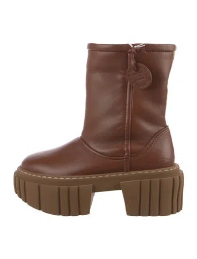 Pre-owned Stella Mccartney Vegetarian Leather Boots In Brown