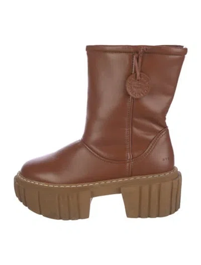 Pre-owned Stella Mccartney Vegetarian Leather Boots In Brown