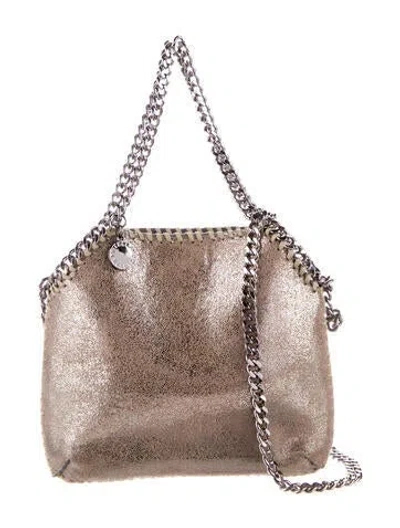 Pre-owned Stella Mccartney Vegetarian Leather Chain-link Handle Bag In Silver