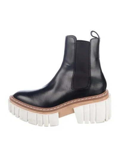 Pre-owned Stella Mccartney Vegetarian Leather Chelsea Boots In Multi