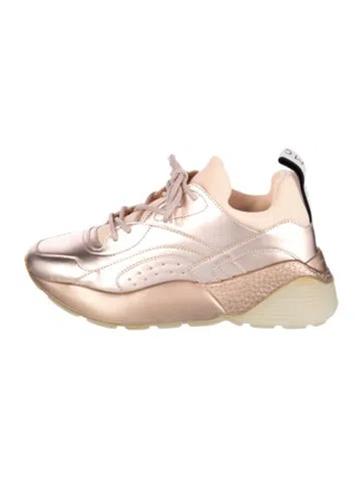 Pre-owned Stella Mccartney Vegetarian Leather Chunky Sneakers In Metallic/pink