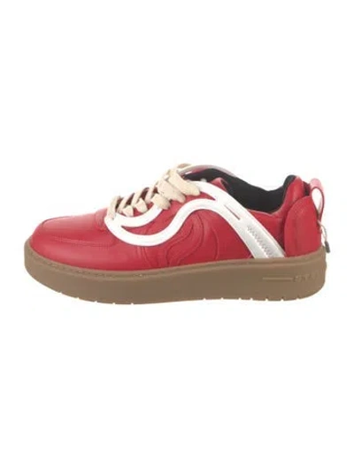 Pre-owned Stella Mccartney Vegetarian Leather Chunky Sneakers W/ Tags In Red