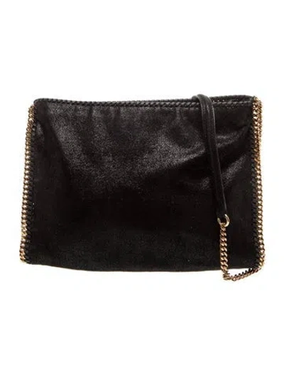 Pre-owned Stella Mccartney Vegetarian Leather Clutch In Black