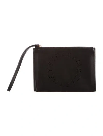 Pre-owned Stella Mccartney Vegetarian Leather Clutch In Black