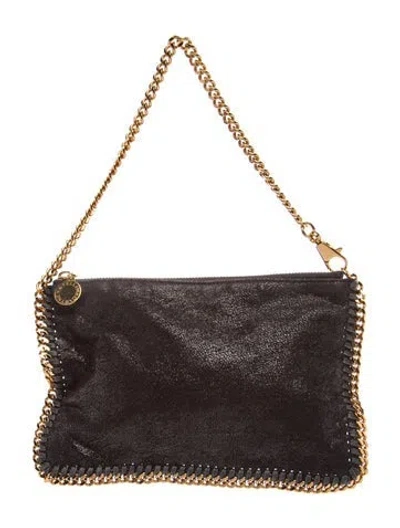 Pre-owned Stella Mccartney Vegetarian Leather Clutch In Black