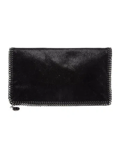 Pre-owned Stella Mccartney Vegetarian Leather Clutch In Black