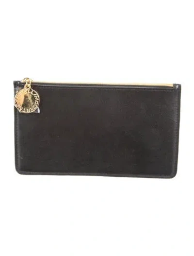 Pre-owned Stella Mccartney Vegetarian Leather Clutch In Black
