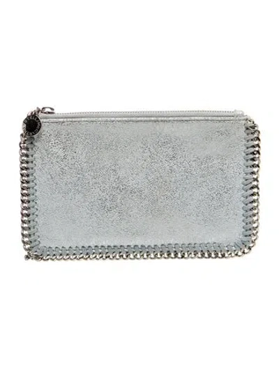 Pre-owned Stella Mccartney Vegetarian Leather Clutch In Blue