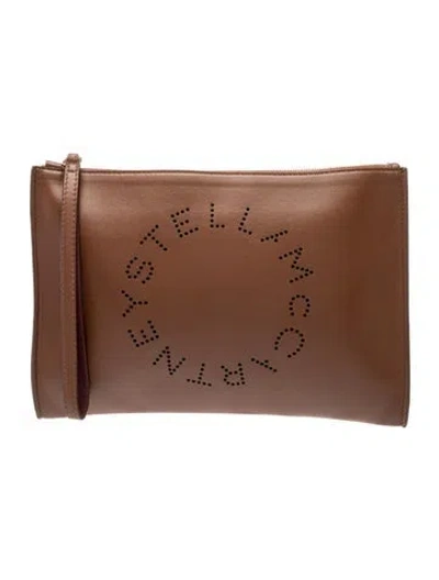 Pre-owned Stella Mccartney Vegetarian Leather Clutch In Brown