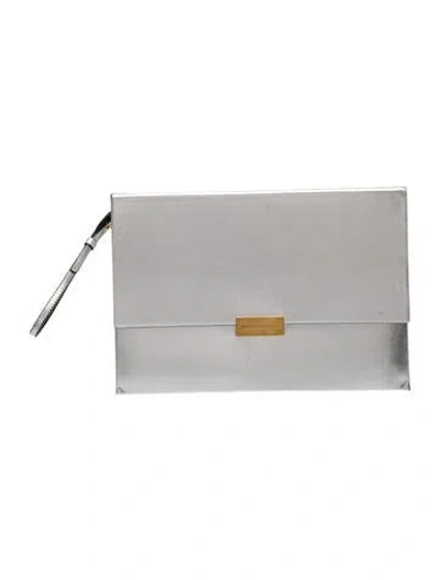Pre-owned Stella Mccartney Vegetarian Leather Clutch In Gray