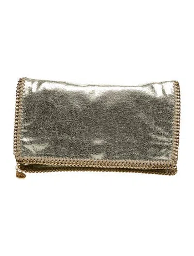 Pre-owned Stella Mccartney Vegetarian Leather Clutch In Grey