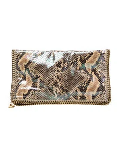 Pre-owned Stella Mccartney Vegetarian Leather Clutch In Neutrals