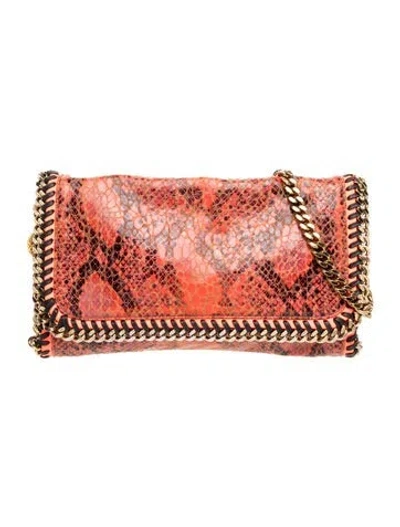 Pre-owned Stella Mccartney Vegetarian Leather Clutch In Orange