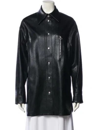 Pre-owned Stella Mccartney Vegetarian Leather Coat In Black