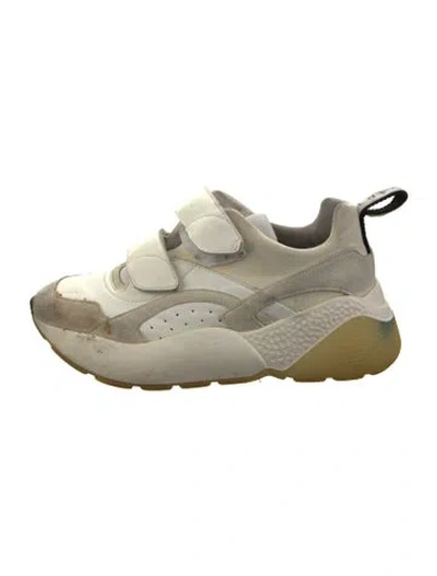 Pre-owned Stella Mccartney Vegetarian Leather Colorblock Pattern Chunky Sneakers In Neutral