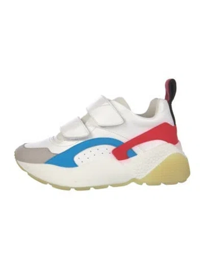 Pre-owned Stella Mccartney Vegetarian Leather Colorblock Pattern Chunky Sneakers In White