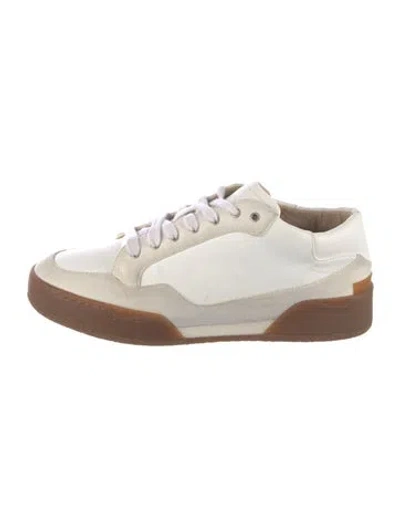 Pre-owned Stella Mccartney Vegetarian Leather Colorblock Pattern Sneakers In White