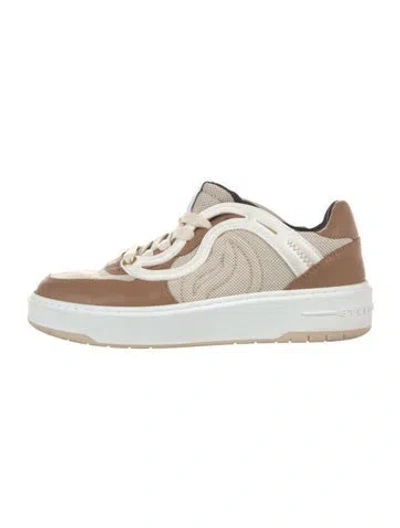 Pre-owned Stella Mccartney Vegetarian Leather Colorblock Pattern Sneakers In White