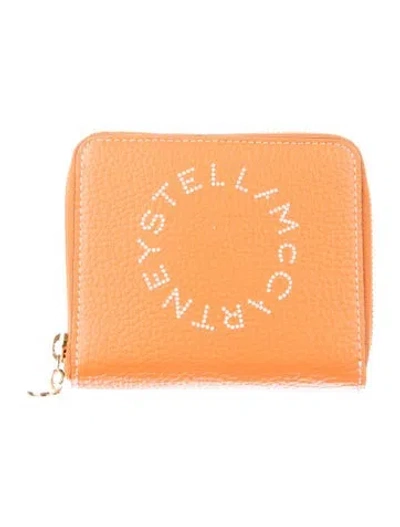 Pre-owned Stella Mccartney Vegetarian Leather Compact Wallet In Orange