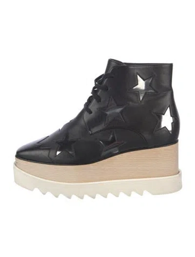 Pre-owned Stella Mccartney Vegetarian Leather Lace-up Boots In Black