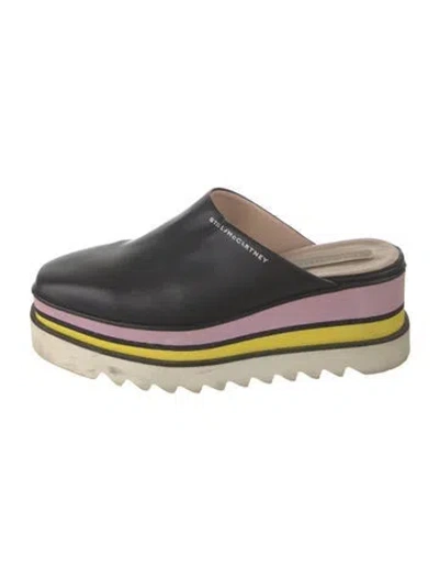Pre-owned Stella Mccartney Vegetarian Leather Mules In Black