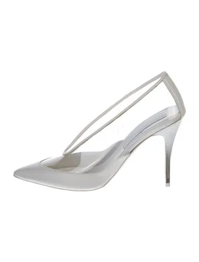 Pre-owned Stella Mccartney Vegetarian Leather Mules In White