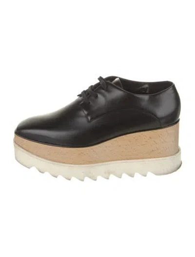 Pre-owned Stella Mccartney Vegetarian Leather Oxfords In Black