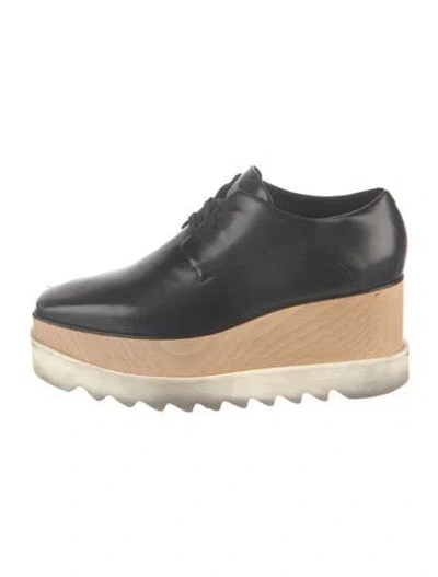 Pre-owned Stella Mccartney Vegetarian Leather Oxfords In Black