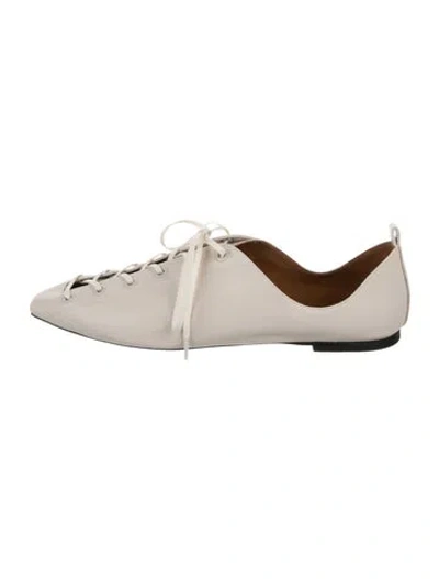 Pre-owned Stella Mccartney Vegetarian Leather Oxfords In Neutral