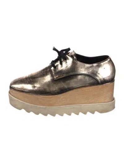 Pre-owned Stella Mccartney Vegetarian Leather Oxfords In Silver