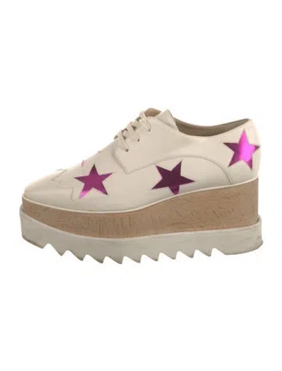 Pre-owned Stella Mccartney Vegetarian Leather Patterned Oxfords In Neutral