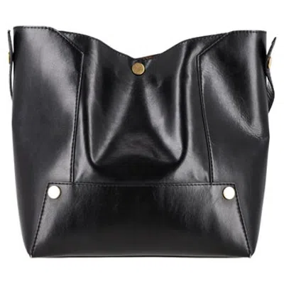 Pre-owned Stella Mccartney Vegetarian Leather Popper Tote Bag In Black