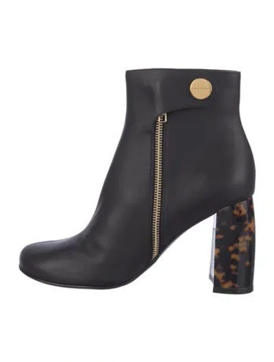 Pre-owned Stella Mccartney Vegetarian Leather Printed Boots In Blue