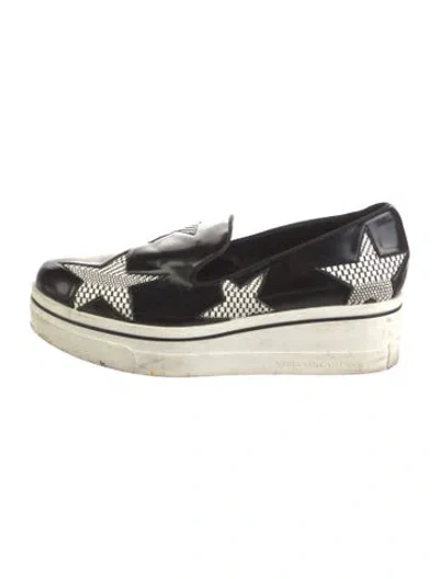 Pre-owned Stella Mccartney Vegetarian Leather Printed Mules In Black