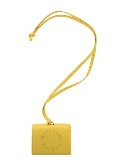 Pre-owned Stella Mccartney Vegetarian Leather Printed Wristlet In Yellow