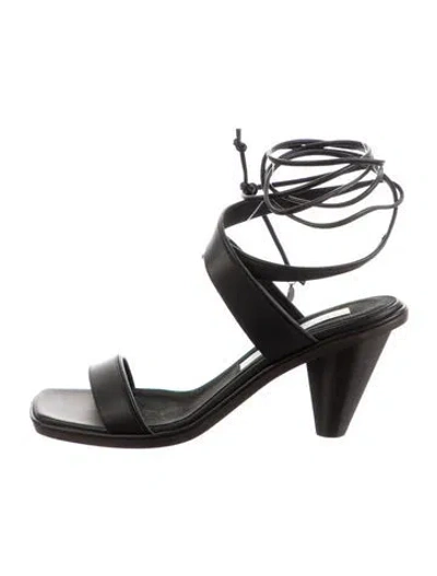 Pre-owned Stella Mccartney Vegetarian Leather Sandals In Black
