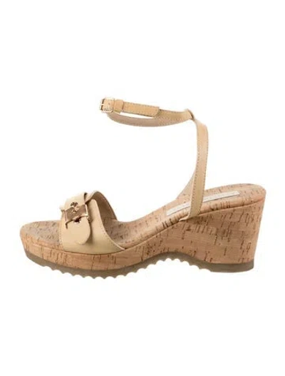 Pre-owned Stella Mccartney Vegetarian Leather Sandals In Neutrals