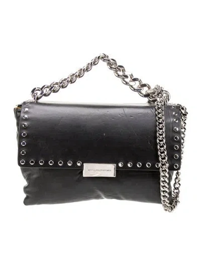 Pre-owned Stella Mccartney Vegetarian Leather Shoulder Bag In Black