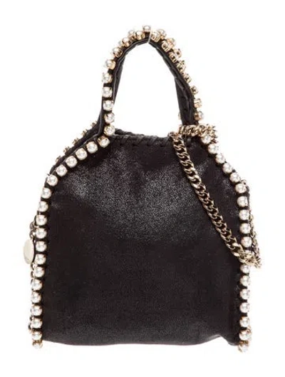 Pre-owned Stella Mccartney Vegetarian Leather Shoulder Bag In Black